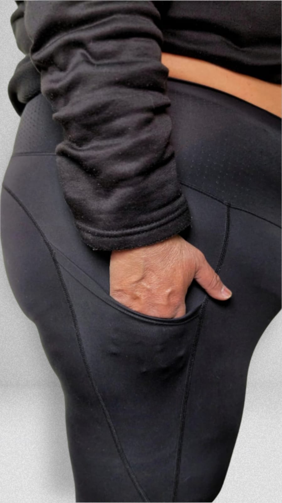 Calzas Deportivas con Bolsillos pretina alta plus size negras