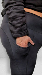 Calzas Deportivas con Bolsillos pretina alta plus size negras
