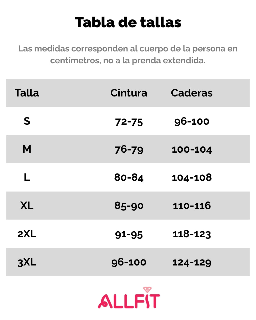 Tabla tallas calzas deportivas plus size mujer 3XL